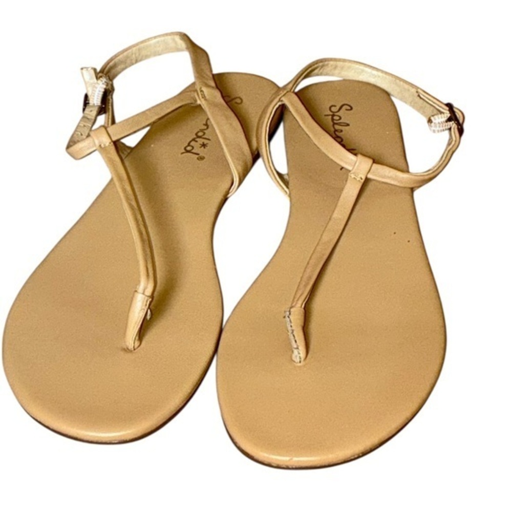 Splendid mason t strap thong sandals shoes nude tan